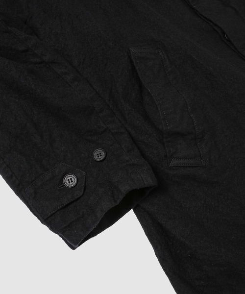 ウールサージ 製品縮絨コート（ステンカラーコート）｜COMME des