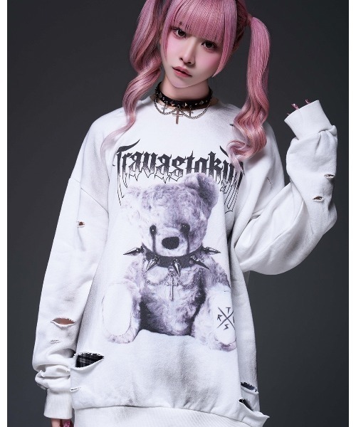 TRAVAS TOKYO/トラバス トーキョー』顔料加工くまプリントPO