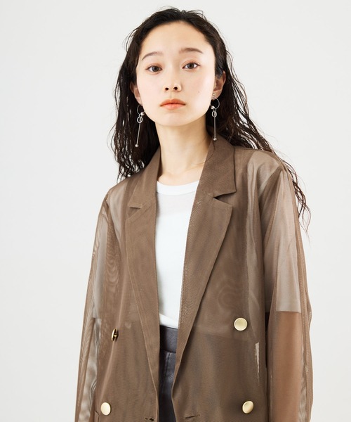 Muscat(マスカット)の「メッシュテーラードジャケット(その他アウター・レディース・ベージュ/ネイビー/ブラウン・F)」の22枚目の写真