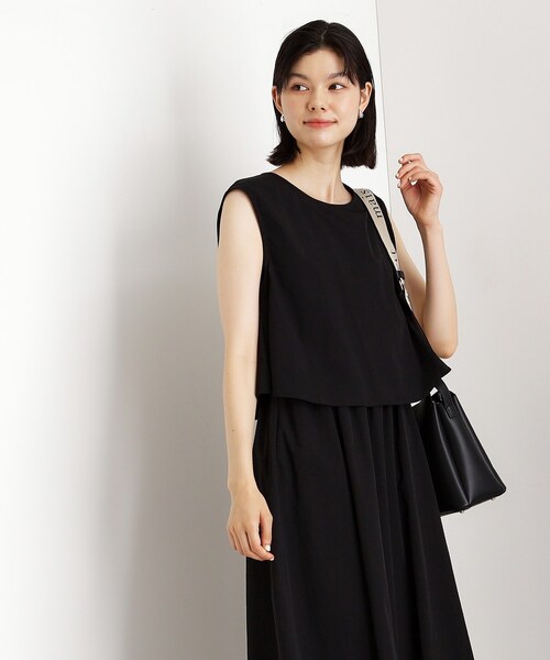 THE SHOP TK (ザ ショップ ティーケー )の「ドッキングワンピース【接触冷感/撥水/UVカット/洗濯機OK】(ワンピース・レディース・ブルー/ベージュ/ブラック・13/12)」の4枚目の写真