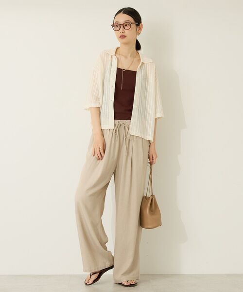 AMERICAN HOLIC(アメリカンホリック)の「メッシュ半袖ブラウス(カーディガン/ボレロ・レディース・ブラック/オフホワイト/ストライプ・L/M)」の18枚目の写真