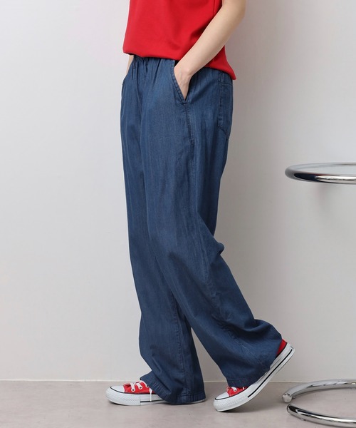 atONE(アットワン)の「エアリーデニム ウエストゴムパンツ(その他パンツ・レディース・ワンウォッシュ/ネイビー/ライトブルー・LL/4L/M/L/3L)」の12枚目の写真