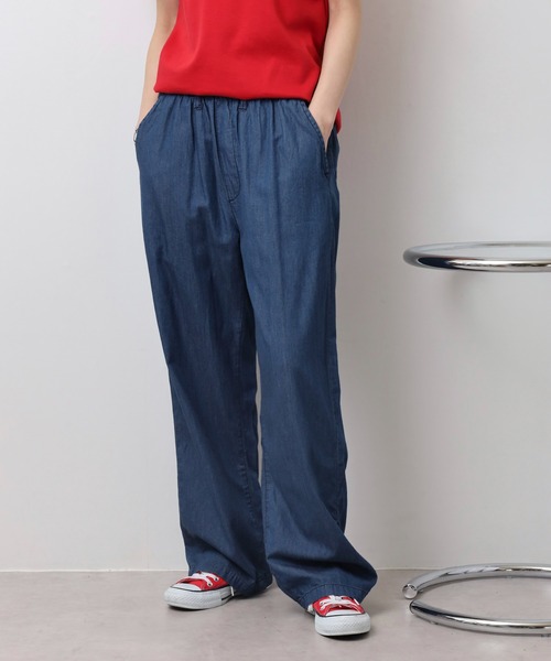 atONE(アットワン)の「エアリーデニム ウエストゴムパンツ(その他パンツ・レディース・ワンウォッシュ/ネイビー/ライトブルー・LL/4L/M/L/3L)」の9枚目の写真