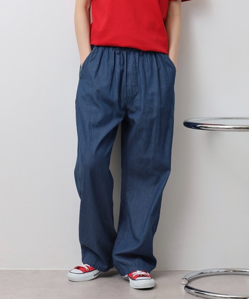 atONE(アットワン)の「エアリーデニム ウエストゴムパンツ(その他パンツ・レディース・ワンウォッシュ/ネイビー/ライトブルー・LL/4L/M/L/3L)」の10枚目の写真
