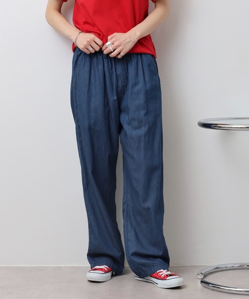atONE(アットワン)の「エアリーデニム ウエストゴムパンツ(その他パンツ・レディース・ワンウォッシュ/ネイビー/ライトブルー・LL/4L/M/L/3L)」の11枚目の写真