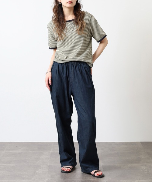 atONE(アットワン)の「エアリーデニム ウエストゴムパンツ(その他パンツ・レディース・ワンウォッシュ/ネイビー/ライトブルー・LL/4L/M/L/3L)」の18枚目の写真