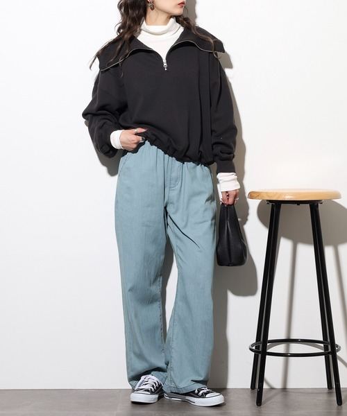 atONE(アットワン)の「エアリーデニム ウエストゴムパンツ(その他パンツ・レディース・ワンウォッシュ/ネイビー/ライトブルー・LL/4L/M/L/3L)」の8枚目の写真