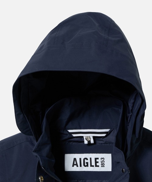 AIGLE(エーグル)の「GORE-TEX 防風 防水 透湿 2レイヤージャケット RP フード脱着可(マウンテンパーカー・レディース・ライトブルー/ベージュ/ダークネイビー・36/40/38)」の17枚目の写真