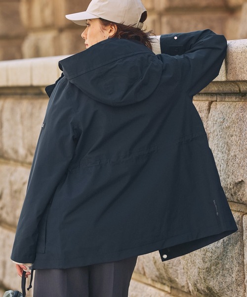 AIGLE GORE-TEX フード付きコート ネイビー セール】 防風 防水 透湿 GORE-TEX ゴアテックス 2レイヤー フーデッド