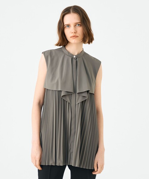 BALLSEY(ボールジィ)の「スパンブロード フロントドレープブラウス(シャツ/ブラウス・レディース・グレー/ブラウン/ホワイト・36)」の5枚目の写真