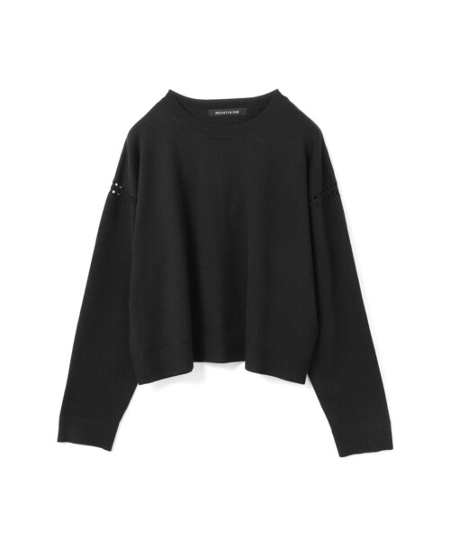 mizuiroind（ミズイロインド）の「mizuiro ind クルーネックワイドニットクロシェ（ニット/セーター・レディース・チャコールグレー/アイボリー/ブラック・FREE）」の7枚目の写真