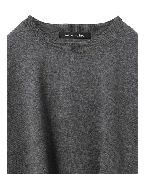 mizuiroind（ミズイロインド）の「mizuiro ind クルーネックワイドニットクロシェ（ニット/セーター・レディース・チャコールグレー/アイボリー/ブラック・FREE）」の12枚目の写真