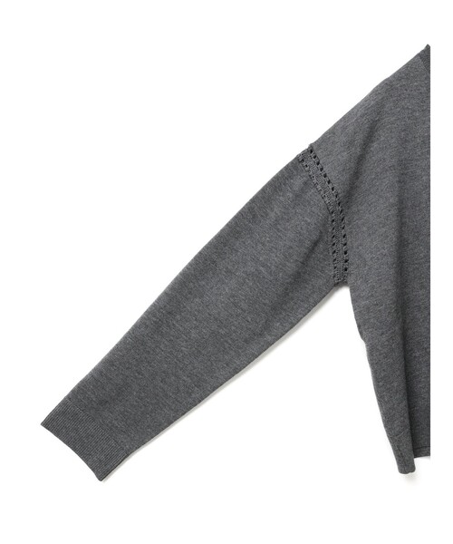 mizuiroind（ミズイロインド）の「mizuiro ind クルーネックワイドニットクロシェ（ニット/セーター・レディース・チャコールグレー/アイボリー/ブラック・FREE）」の18枚目の写真