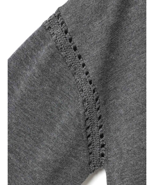mizuiroind（ミズイロインド）の「mizuiro ind クルーネックワイドニットクロシェ（ニット/セーター・レディース・チャコールグレー/アイボリー/ブラック・FREE）」の20枚目の写真