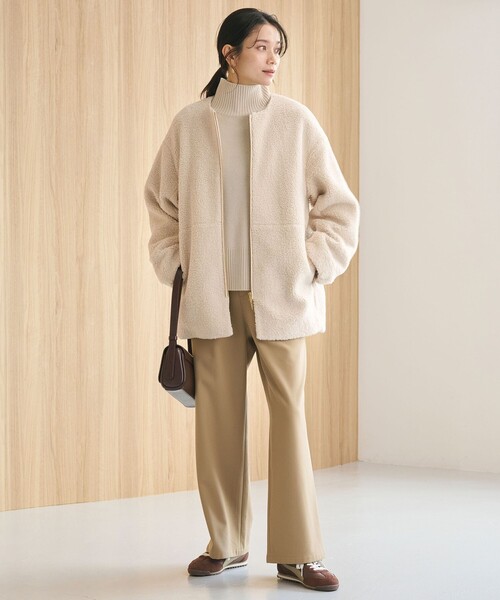 size SHORTあり］ボア ノーカラー ブルゾン（ブルゾン）｜green label