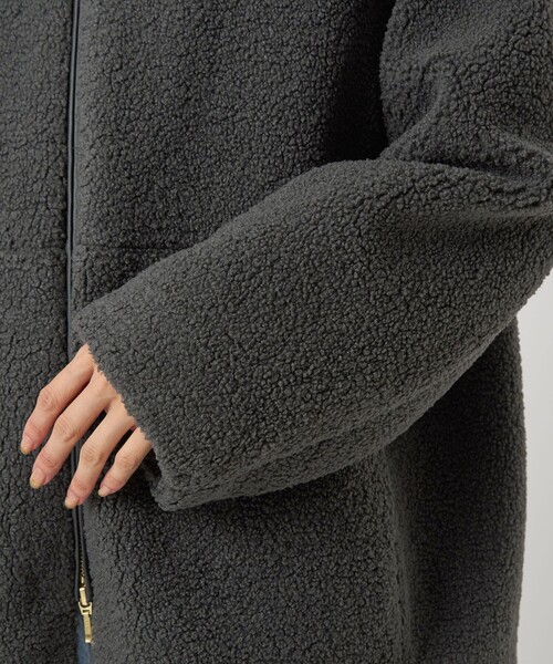 size SHORTあり］ボア ノーカラー ブルゾン（ブルゾン）｜green label