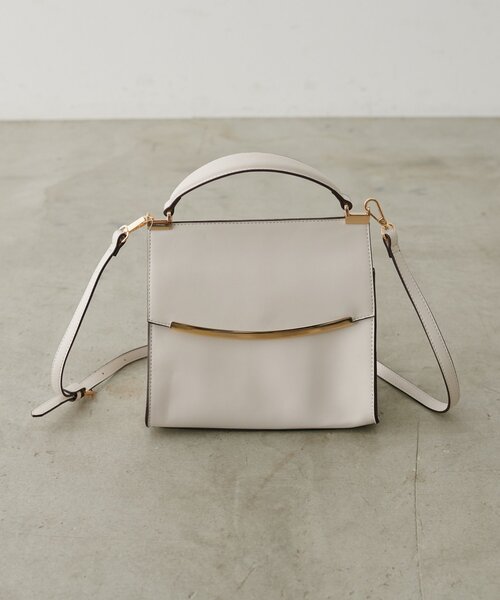 natural couture（ナチュラルクチュール）の「ゴールドバーフラップ２WAYショルダー（ショルダーバッグ・レディース・アイボリー/ダークブラウン/ベージュ・FREE）」の7枚目の写真