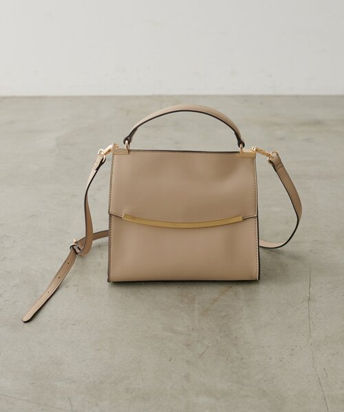 natural couture（ナチュラルクチュール）の「ゴールドバーフラップ２WAYショルダー（ショルダーバッグ・レディース・アイボリー/ダークブラウン/ベージュ・FREE）」の8枚目の写真