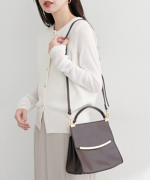 natural couture（ナチュラルクチュール）の「ゴールドバーフラップ２WAYショルダー（ショルダーバッグ・レディース・アイボリー/ダークブラウン/ベージュ・FREE）」の16枚目の写真