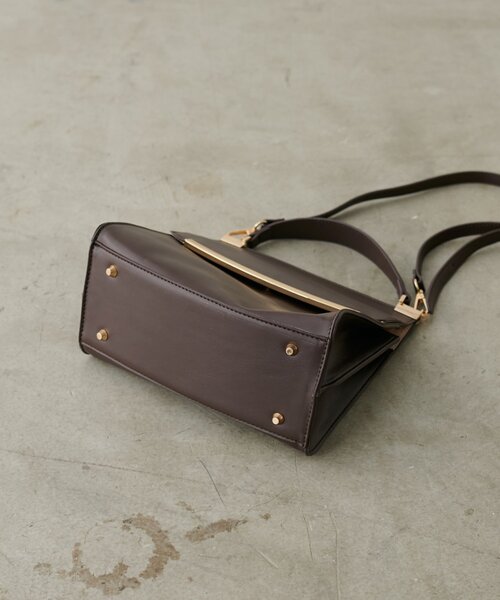 natural couture（ナチュラルクチュール）の「ゴールドバーフラップ２WAYショルダー（ショルダーバッグ・レディース・アイボリー/ダークブラウン/ベージュ・FREE）」の20枚目の写真
