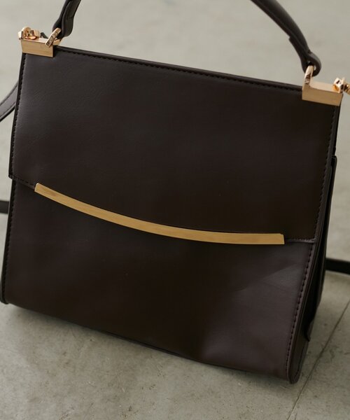 natural couture（ナチュラルクチュール）の「ゴールドバーフラップ２WAYショルダー（ショルダーバッグ・レディース・アイボリー/ダークブラウン/ベージュ・FREE）」の21枚目の写真