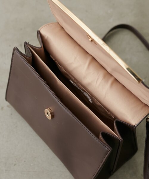 natural couture（ナチュラルクチュール）の「ゴールドバーフラップ２WAYショルダー（ショルダーバッグ・レディース・アイボリー/ダークブラウン/ベージュ・FREE）」の22枚目の写真
