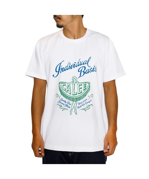 CALEE（キャリー）の「STRETCH SYNDICATE RETRO GIRL VINTAGE TEE ＜NATURALLY PAINT DESIGN＞（Tシャツ/カットソー・メンズ・ホワイト/ブラック・X-LARGE/XX-LARGE/SMALL/MEDIUM）」の2枚目の写真