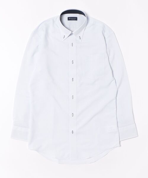 TOKYO SHIRTS（トウキョウシャツ）の「形態安定ノンアイロン ボタンダウン 長袖ビジネスワイシャツ（ビジネスシャツ・メンズ・ブルー・首回り39cm-裄丈80cm/首回り39cm-裄丈84cm/首回り41cm-裄丈82cm/首回り41cm-裄丈86cm/首回り42cm-裄丈82cm/首回り42cm-裄丈86cm/首回り37cm-裄丈80cm/首回り43cm-裄丈82cm/首回り43cm-裄丈86cm）」の6枚目の写真