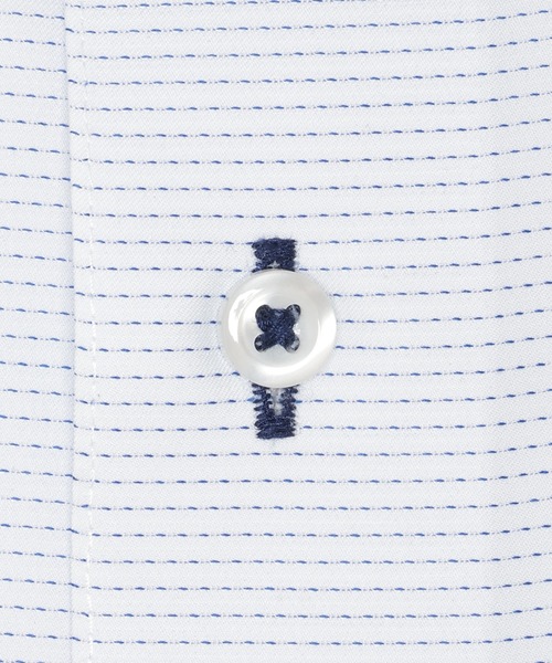 TOKYO SHIRTS（トウキョウシャツ）の「形態安定ノンアイロン ボタンダウン 長袖ビジネスワイシャツ（ビジネスシャツ・メンズ・ブルー・首回り39cm-裄丈80cm/首回り39cm-裄丈84cm/首回り41cm-裄丈82cm/首回り41cm-裄丈86cm/首回り42cm-裄丈82cm/首回り42cm-裄丈86cm/首回り37cm-裄丈80cm/首回り43cm-裄丈82cm/首回り43cm-裄丈86cm）」の4枚目の写真