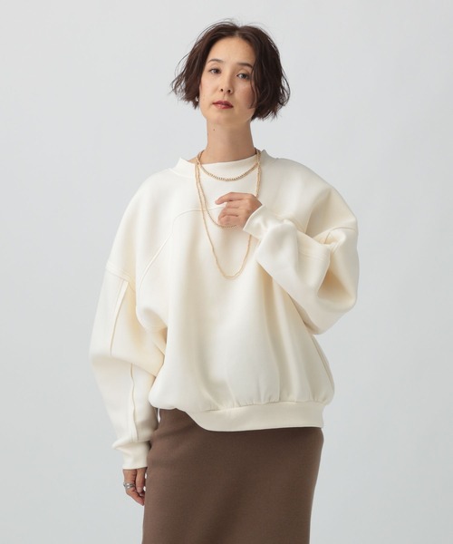 LEPSIM（レプシィム）の「パフエア切り替えBIGプルオーバー　582468（スウェット・レディース・チャコールグレー/トップグレー/アイボリー/カーキ・FREE）」の6枚目の写真