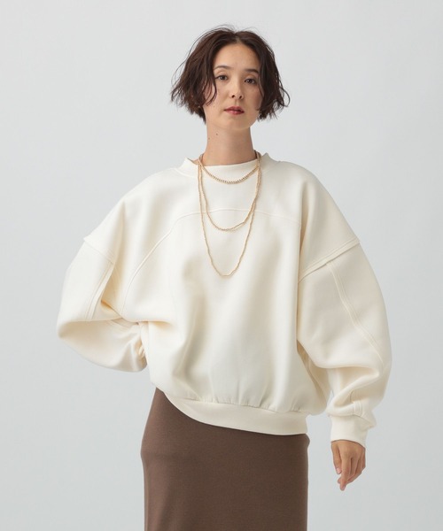 LEPSIM（レプシィム）の「パフエア切り替えBIGプルオーバー　582468（スウェット・レディース・チャコールグレー/トップグレー/アイボリー/カーキ・FREE）」の7枚目の写真