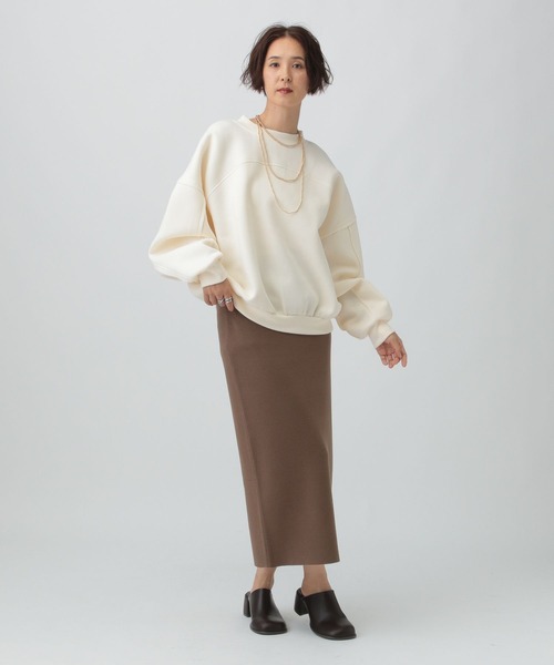 LEPSIM（レプシィム）の「パフエア切り替えBIGプルオーバー　582468（スウェット・レディース・チャコールグレー/トップグレー/アイボリー/カーキ・FREE）」の8枚目の写真