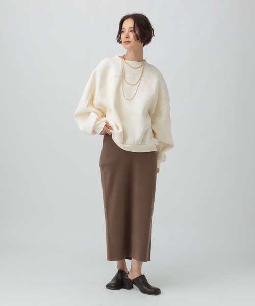 LEPSIM（レプシィム）の「パフエア切り替えBIGプルオーバー　582468（スウェット・レディース・チャコールグレー/トップグレー/アイボリー/カーキ・FREE）」の10枚目の写真