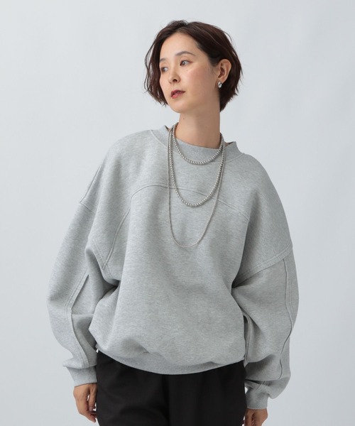 LEPSIM（レプシィム）の「パフエア切り替えBIGプルオーバー　582468（スウェット・レディース・チャコールグレー/トップグレー/アイボリー/カーキ・FREE）」の11枚目の写真