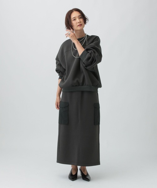 LEPSIM（レプシィム）の「パフエア切り替えBIGプルオーバー　582468（スウェット・レディース・チャコールグレー/トップグレー/アイボリー/カーキ・FREE）」の18枚目の写真