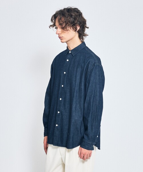 ABAHOUSE（アバハウス）の「7.5オンス オーバーサイズ デニムシャツ / ライトオンスデニム（シャツ/ブラウス・メンズ・ブラック/インディゴブルー/グレー・46/48）」の18枚目の写真