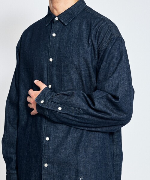 ABAHOUSE（アバハウス）の「7.5オンス オーバーサイズ デニムシャツ / ライトオンスデニム（シャツ/ブラウス・メンズ・ブラック/インディゴブルー/グレー・46/48）」の6枚目の写真