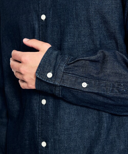 ABAHOUSE（アバハウス）の「7.5オンス オーバーサイズ デニムシャツ / ライトオンスデニム（シャツ/ブラウス・メンズ・ブラック/インディゴブルー/グレー・46/48）」の7枚目の写真