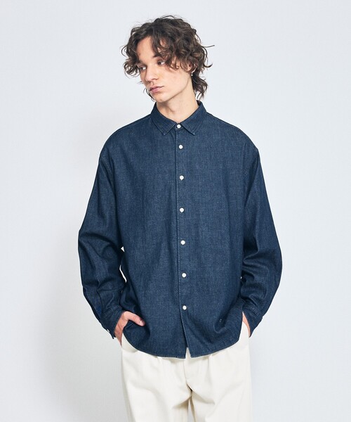 ABAHOUSE（アバハウス）の「7.5オンス オーバーサイズ デニムシャツ / ライトオンスデニム（シャツ/ブラウス・メンズ・ブラック/インディゴブルー/グレー・46/48）」の14枚目の写真