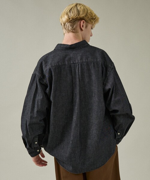 ABAHOUSE（アバハウス）の「7.5オンス オーバーサイズ デニムシャツ / ライトオンスデニム（シャツ/ブラウス・メンズ・ブラック/インディゴブルー/グレー・46/48）」の19枚目の写真