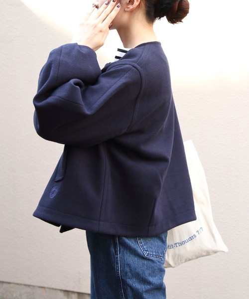 ORCIVAL（オーシバル）の「ORCIVAL/オーシバル　ラウンドネックブルゾン　ROUNDNECK BLOUSON　OR-A0743 BBT（ブルゾン・レディース・ベージュ/ダークネイビー・1）」の15枚目の写真