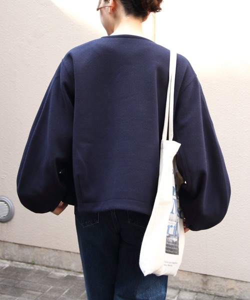 ORCIVAL（オーシバル）の「ORCIVAL/オーシバル　ラウンドネックブルゾン　ROUNDNECK BLOUSON　OR-A0743 BBT（ブルゾン・レディース・ベージュ/ダークネイビー・1）」の19枚目の写真