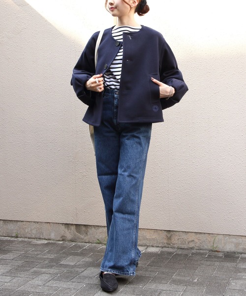 ORCIVAL（オーシバル）の「ORCIVAL/オーシバル　ラウンドネックブルゾン　ROUNDNECK BLOUSON　OR-A0743 BBT（ブルゾン・レディース・ベージュ/ダークネイビー・1）」の14枚目の写真