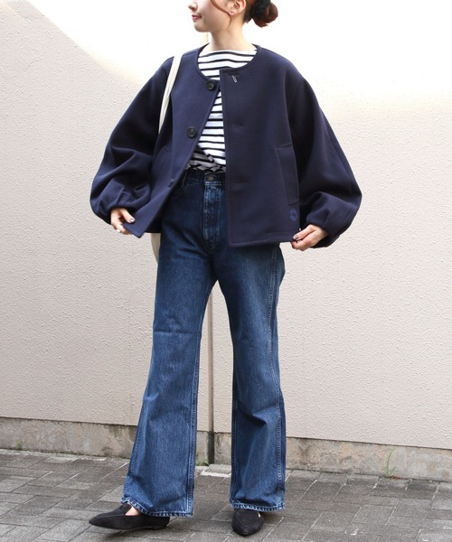 ORCIVAL（オーシバル）の「ORCIVAL/オーシバル　ラウンドネックブルゾン　ROUNDNECK BLOUSON　OR-A0743 BBT（ブルゾン・レディース・ベージュ/ダークネイビー・1）」の18枚目の写真