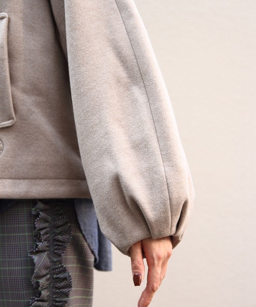 ORCIVAL（オーシバル）の「ORCIVAL/オーシバル　ラウンドネックブルゾン　ROUNDNECK BLOUSON　OR-A0743 BBT（ブルゾン・レディース・ベージュ/ダークネイビー・1）」の9枚目の写真