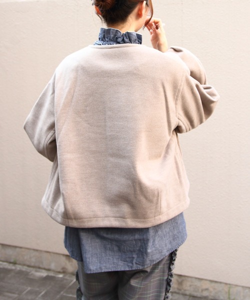 ORCIVAL（オーシバル）の「ORCIVAL/オーシバル　ラウンドネックブルゾン　ROUNDNECK BLOUSON　OR-A0743 BBT（ブルゾン・レディース・ベージュ/ダークネイビー・1）」の7枚目の写真