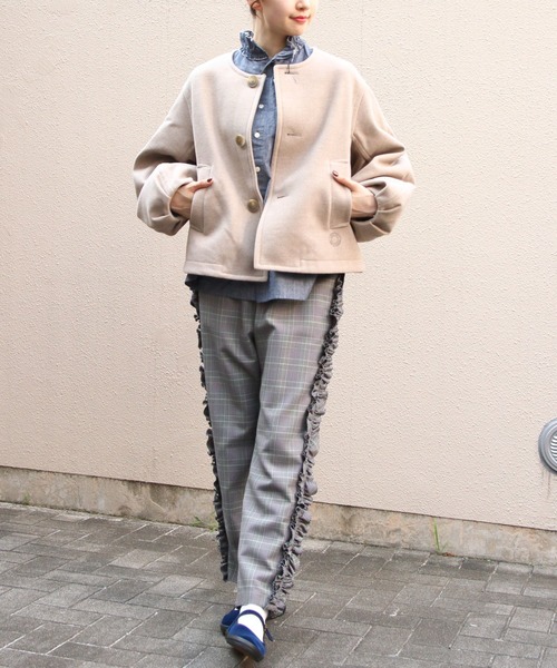 ORCIVAL（オーシバル）の「ORCIVAL/オーシバル　ラウンドネックブルゾン　ROUNDNECK BLOUSON　OR-A0743 BBT（ブルゾン・レディース・ベージュ/ダークネイビー・1）」の10枚目の写真