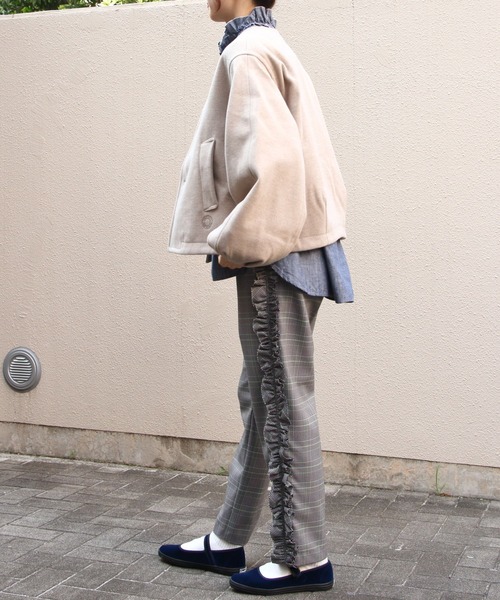 ORCIVAL（オーシバル）の「ORCIVAL/オーシバル　ラウンドネックブルゾン　ROUNDNECK BLOUSON　OR-A0743 BBT（ブルゾン・レディース・ベージュ/ダークネイビー・1）」の13枚目の写真