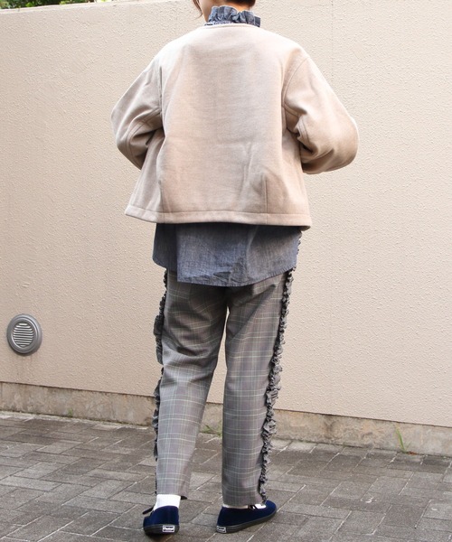 ORCIVAL（オーシバル）の「ORCIVAL/オーシバル　ラウンドネックブルゾン　ROUNDNECK BLOUSON　OR-A0743 BBT（ブルゾン・レディース・ベージュ/ダークネイビー・1）」の12枚目の写真