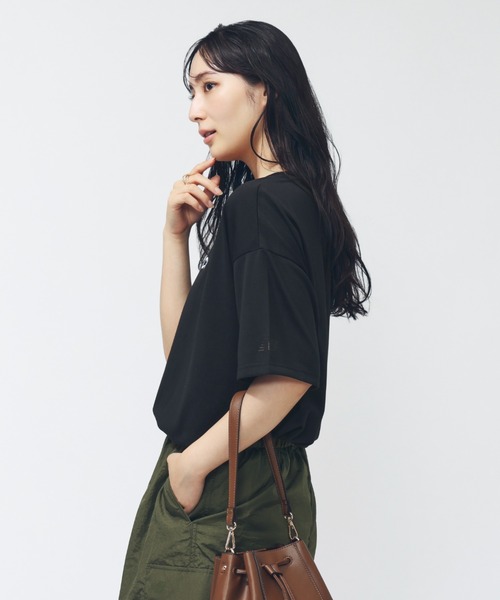 NEW BALANCE（ニューバランス）の「【別注】ニューバランス New Balance ファンクションサイドスリットTシャツ_ 限定コラボ（Tシャツ/カットソー・レディース・アイボリー/ブラック/ターコイズブルー・M/L）」の10枚目の写真